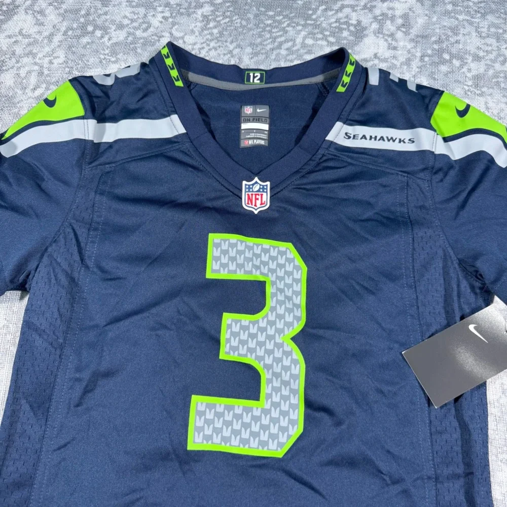 Nike Seattle Seahawks Russell Wilson Jersey Women M Navy Blue NFL Football 3